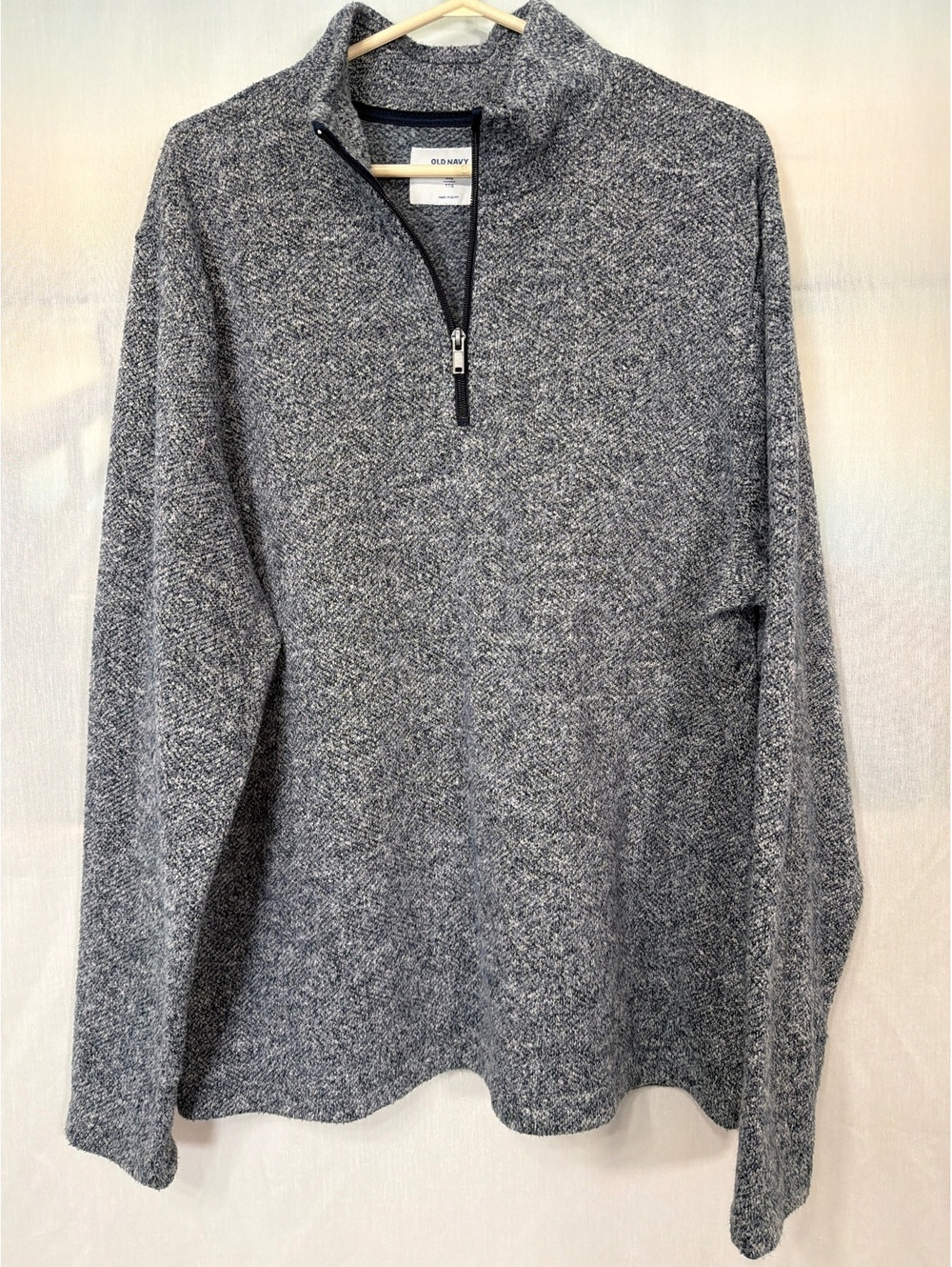 Old Navy Pullover Quarter Zip Fleece Sweater Blue Heather Men's XXL